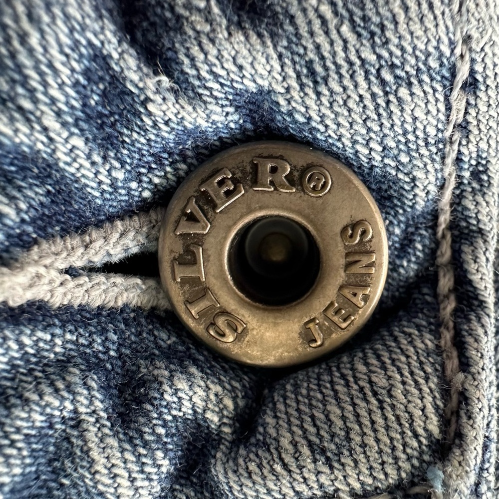90s Y2K SILVER Vintage Denim Capris - Picture 6 of 13
